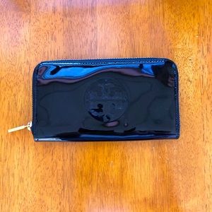 Tory Burch Zip Around Patent Leather Wallet
